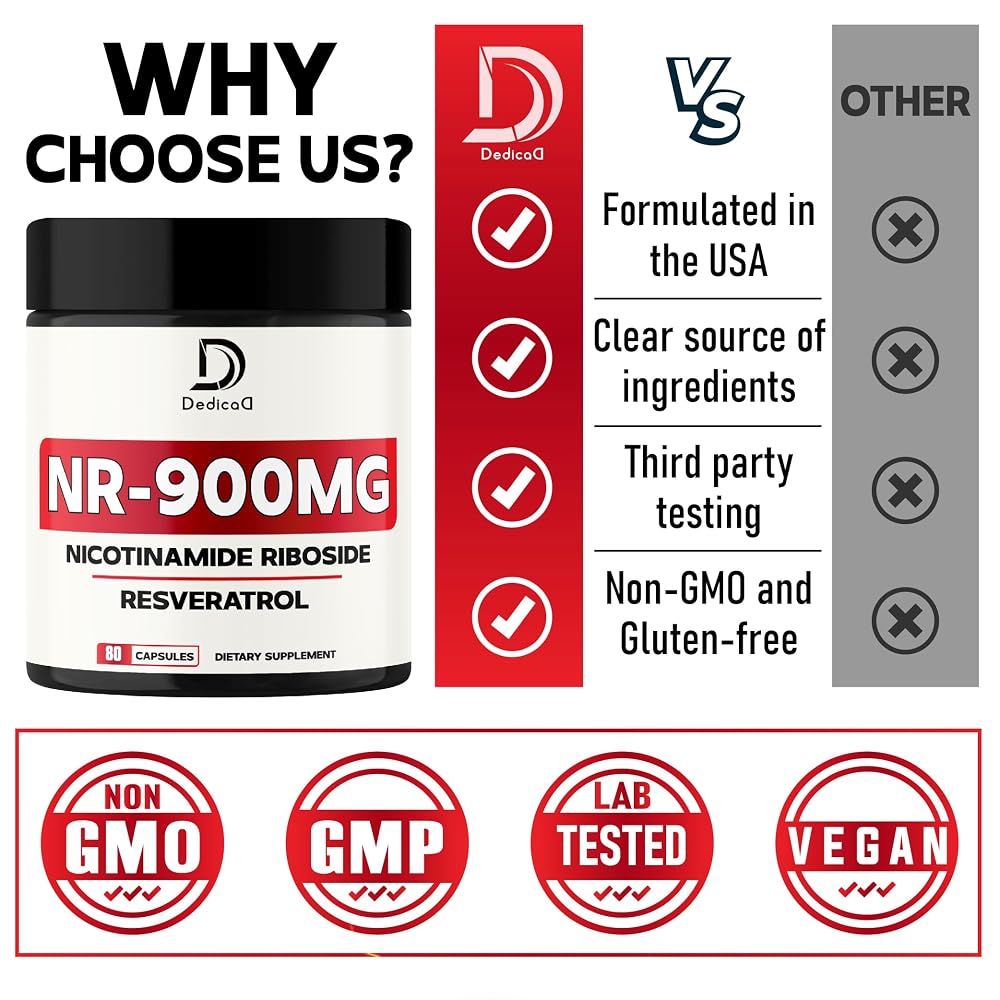 DEDICAD NAD Nicotinamide Riboside Resveratrol - 80 Capsules - image 5
