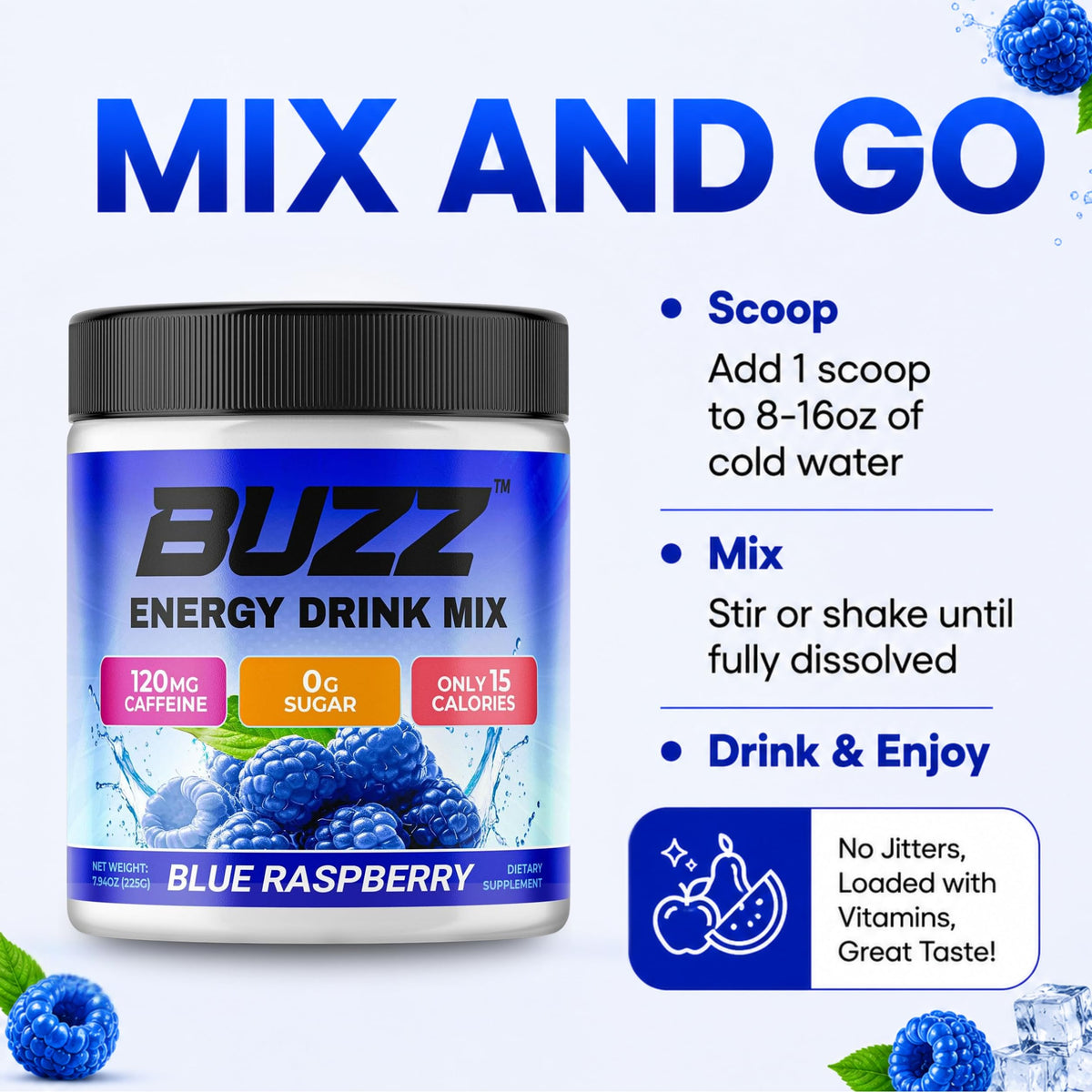 Morning Buzz Energy Drink Powder - Energy Boost Drink Mix