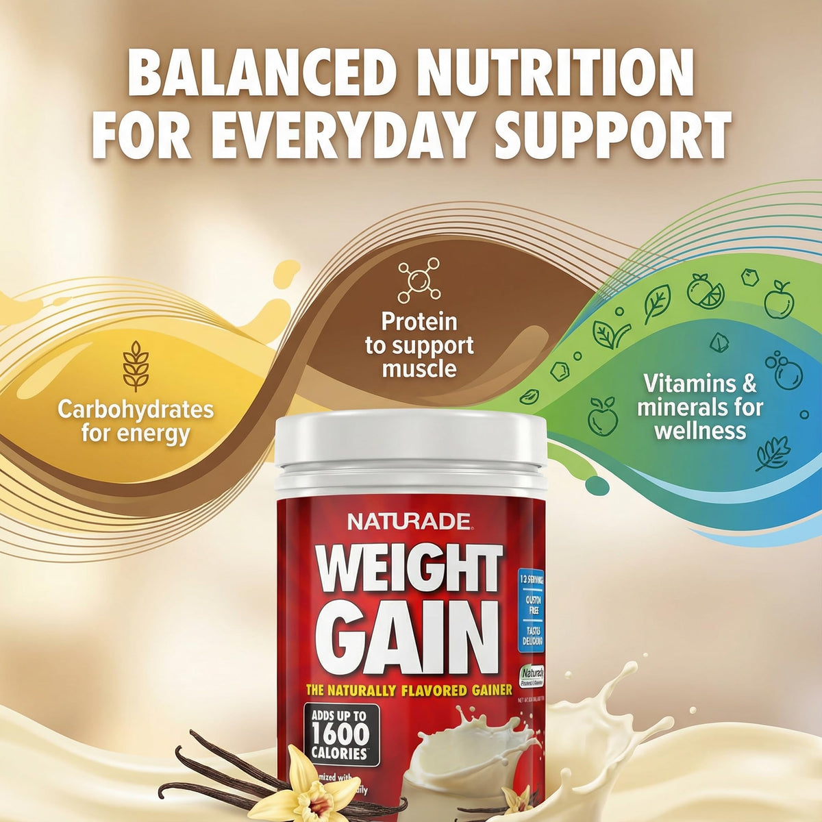 Naturade Weight Gain Nutrition Drink Mix Vanilla - 20.3 oz - image 6