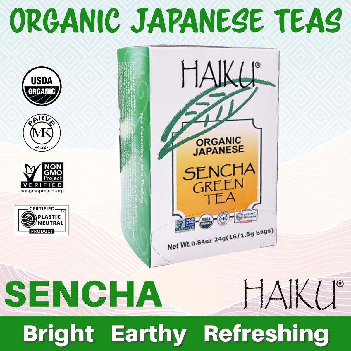 Haiku Organic Sencha Green Tea - 16 Teabags - image 2