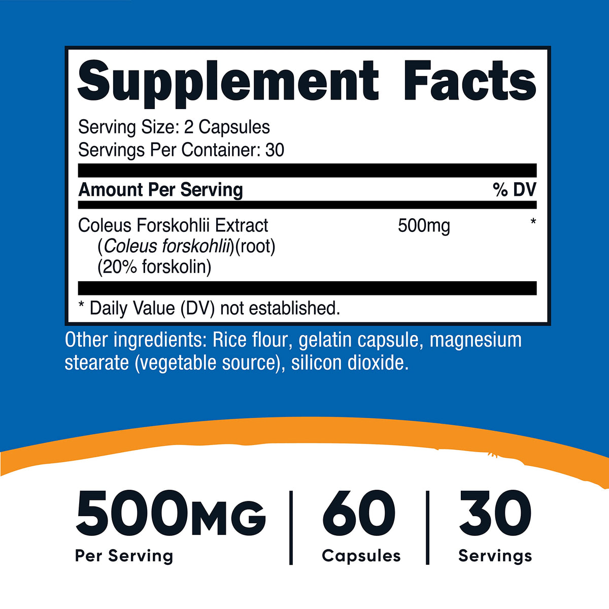 Nutricost Coleus Forskohlii 500mg Capsules - Maximum Strength Formula