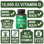 Peak Performance Vitamin D 10000 IU with Vitamin K - 60 Capsules - image 3