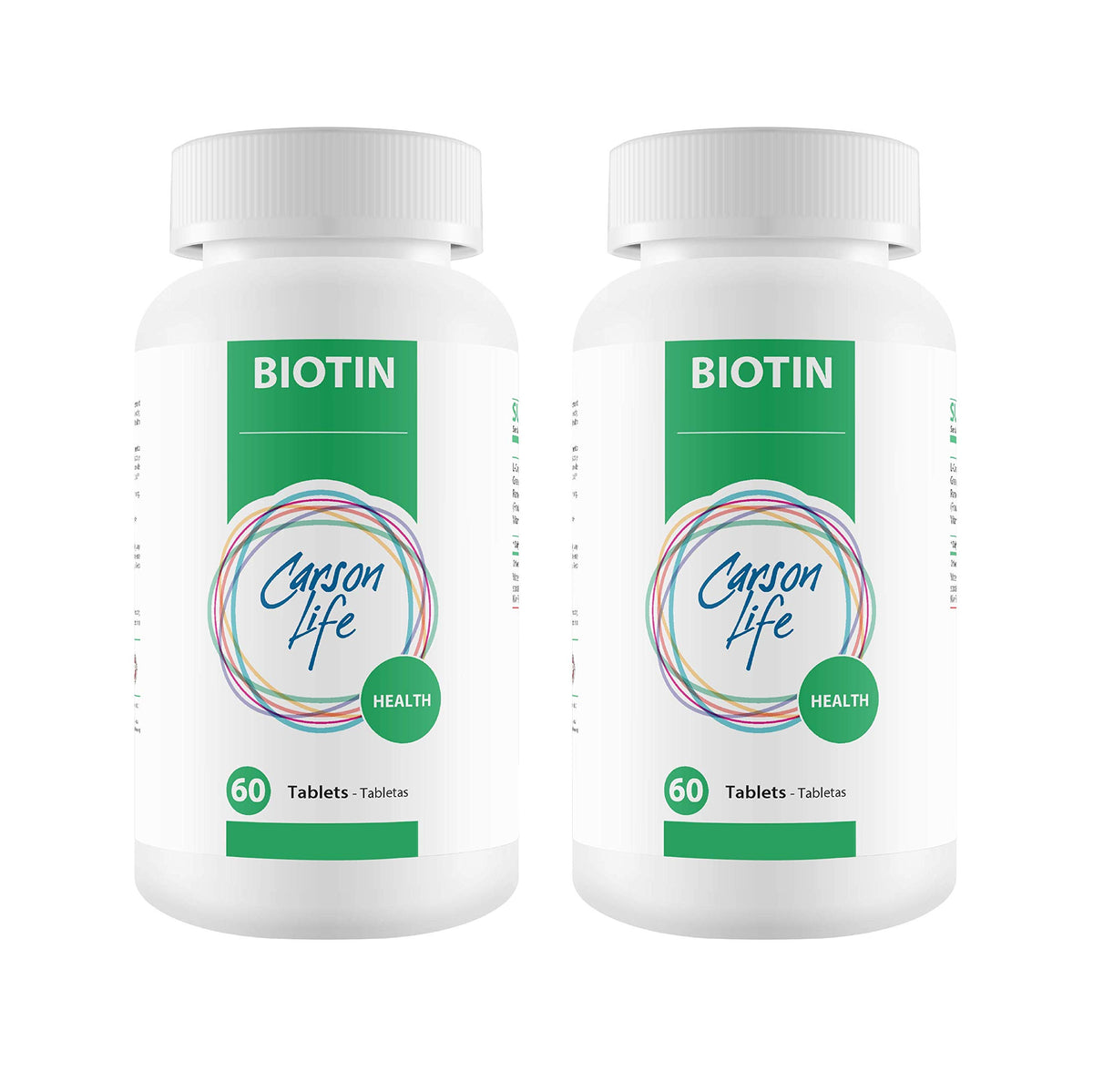 Carson Life Biotin Supplement Tablets for Hair, Skin and Nails - 120 Tablets