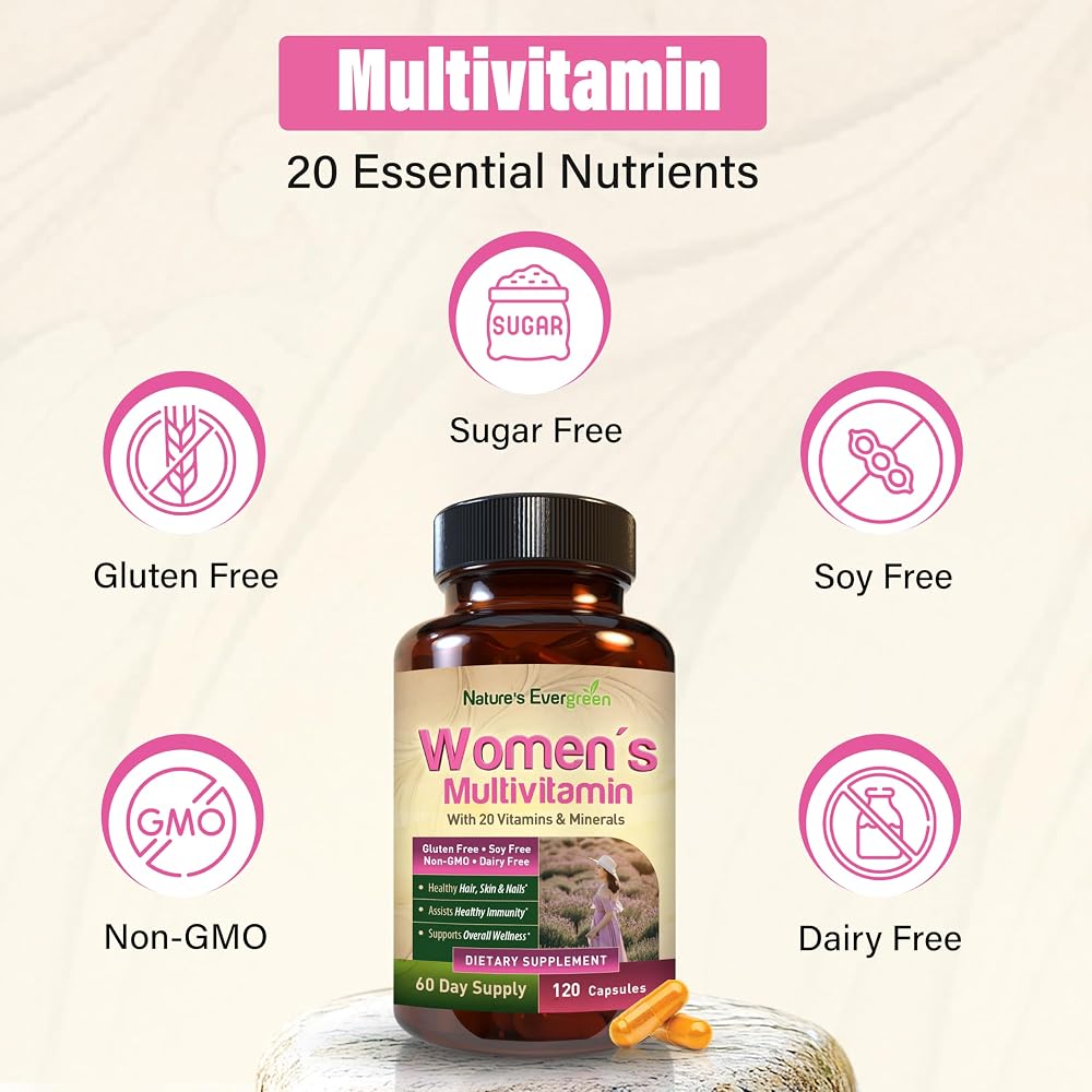 Nature's Evergreen Women's Multivitamin with 20+ Vitamins - 120 Capsules - image 4