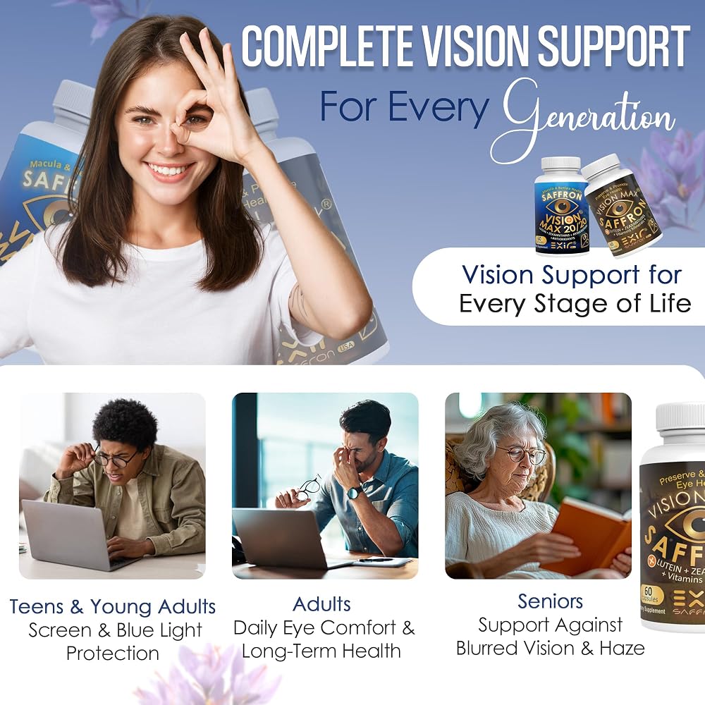 Vision Max 20/20 Eye Support with Lutein & Saffron - 120 Capsules - image 6