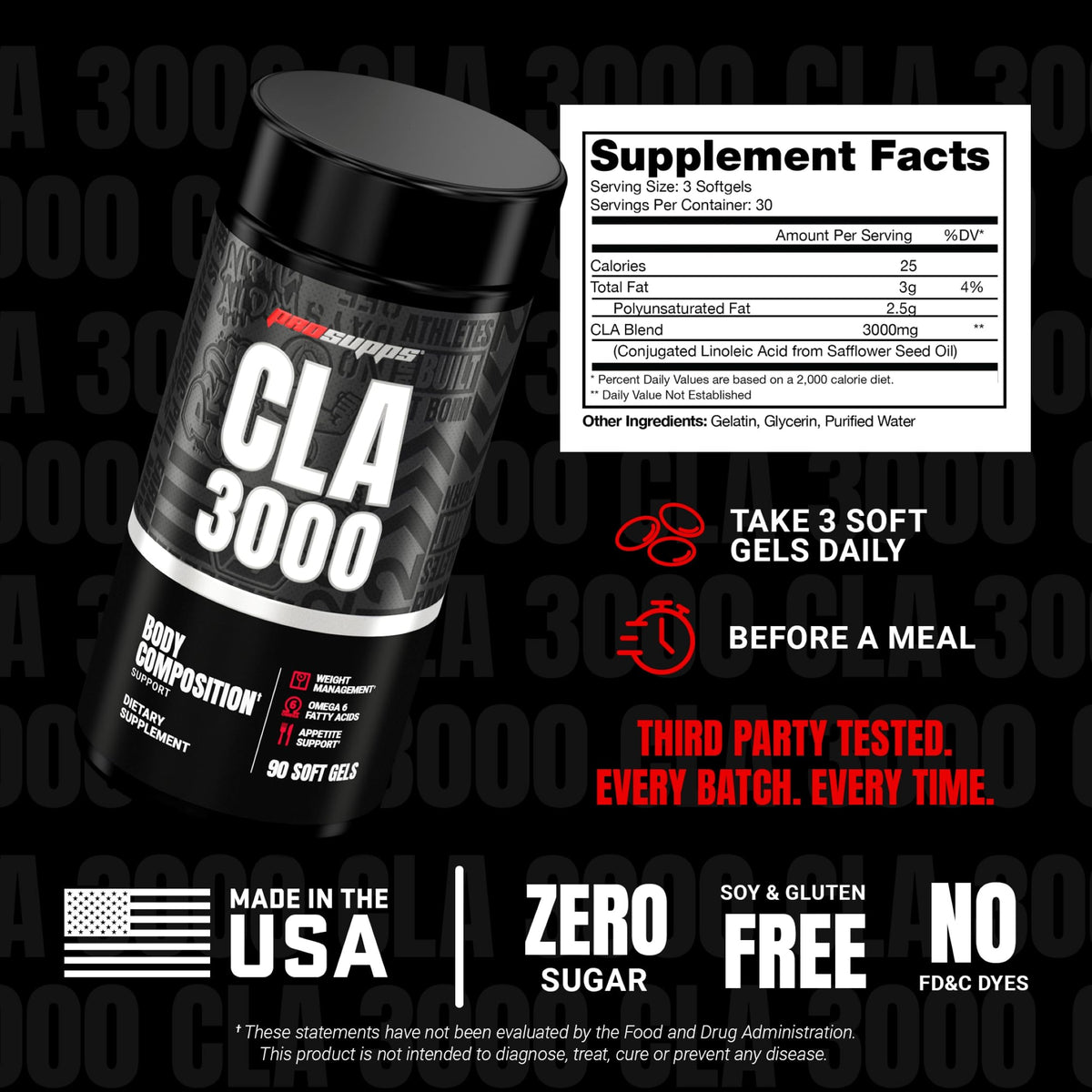 ProSupps CLA 3000 Lean Body Composition Support - 90 Softgels - image 6