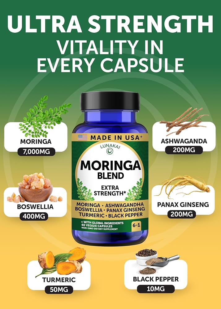 Lunakai USA Made Pure Moringa Capsules