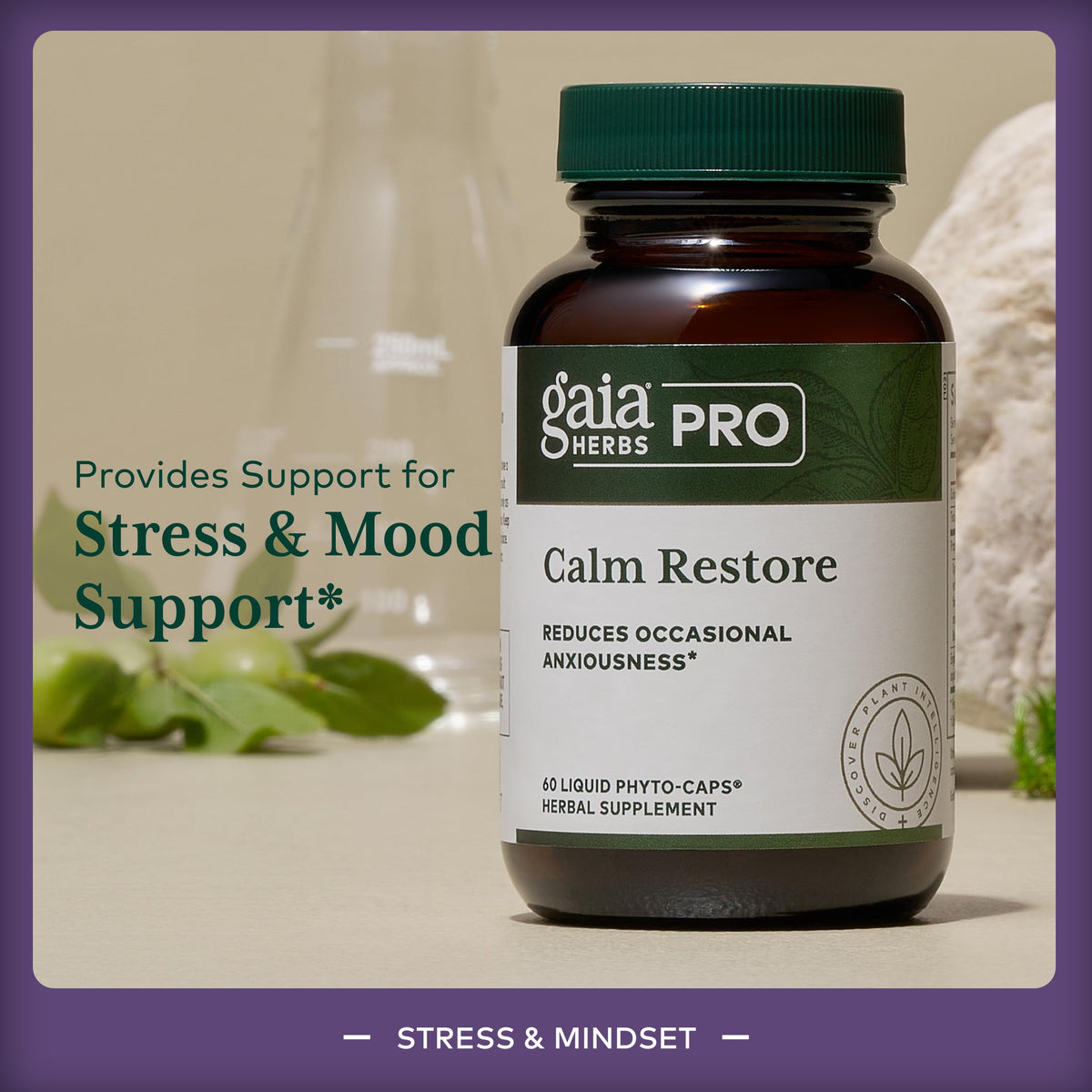 Gaia Herbs PRO Calm Restore Herbal Supplement - 60 Capsules - image 3