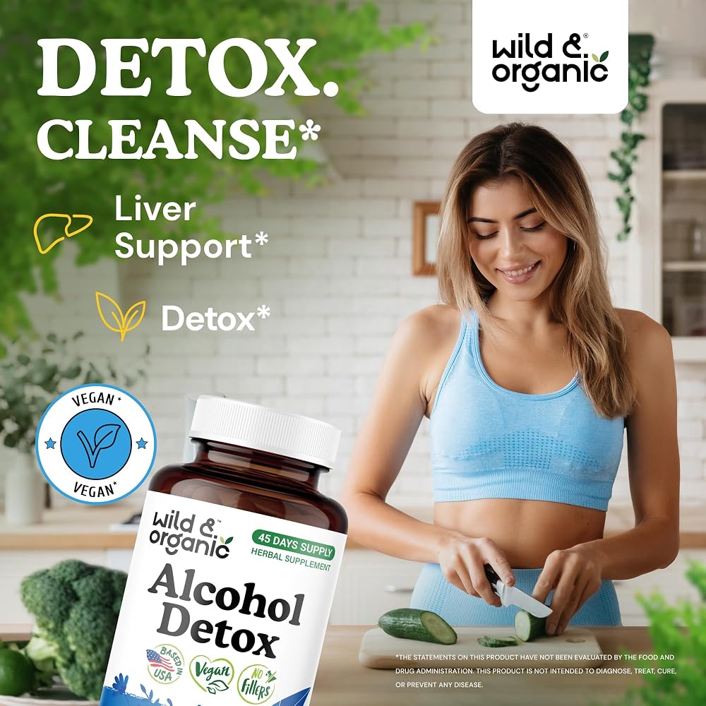 Wild & Organic Alcohol Detox Capsules - Liver & Kidney Support - 90 - image 2