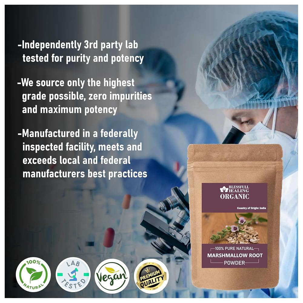Blessfull Healing Organic Marshmallow Root Powder 100% Pure Natural