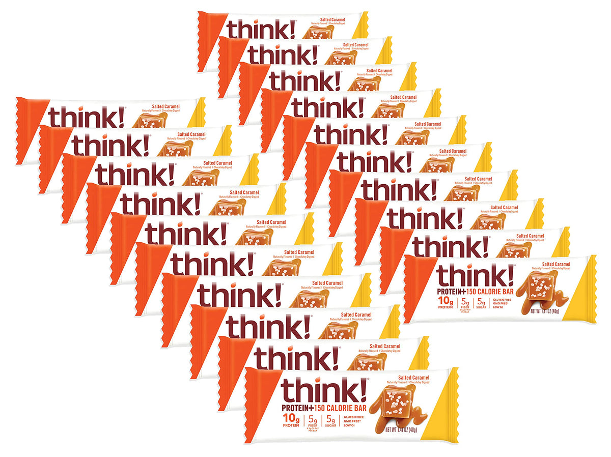 thinkThin Protein & Fiber Bars Salted Caramel - 20 Count
