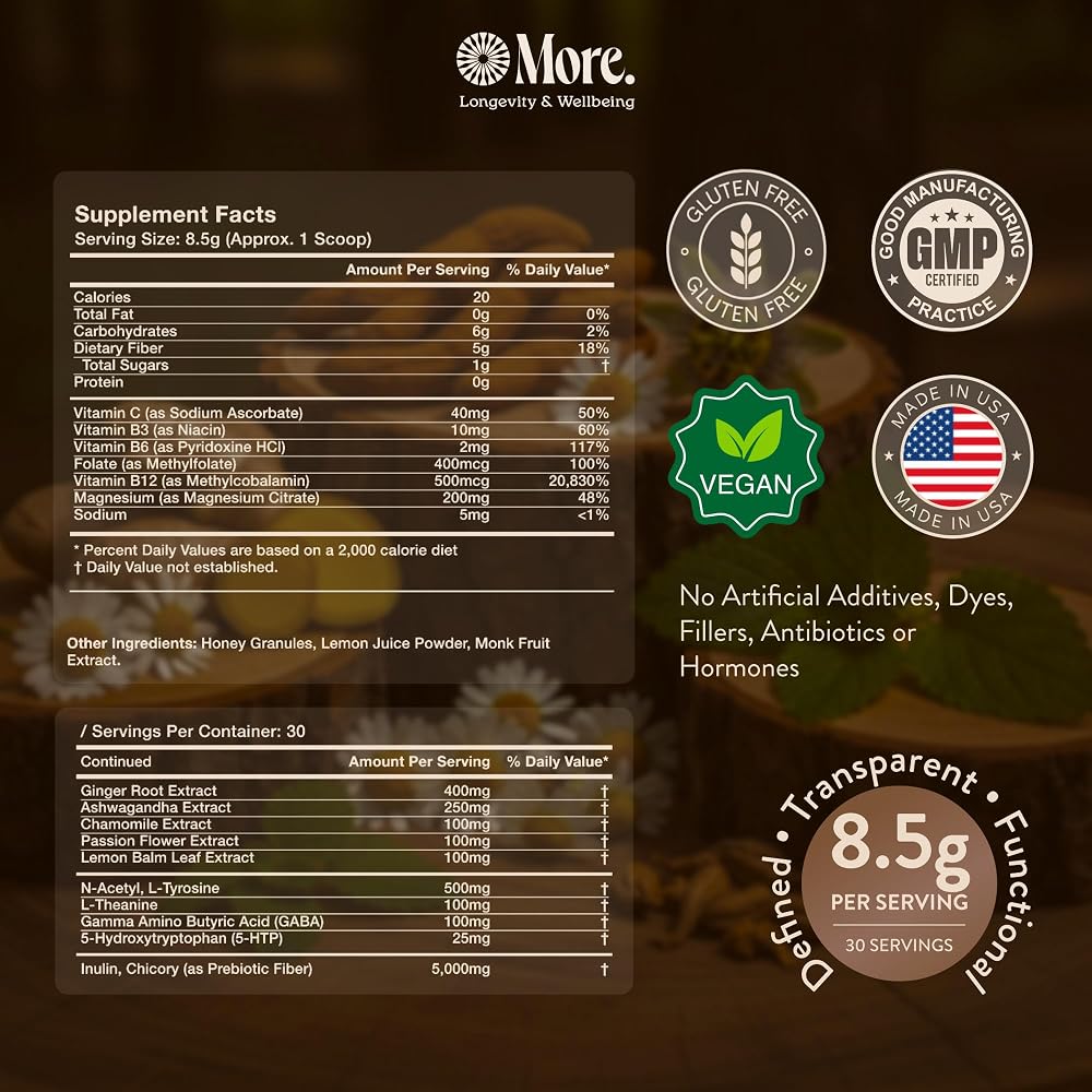 More. Ashwagandha Powder Calming Drink Mix - 30 Servings - image 2