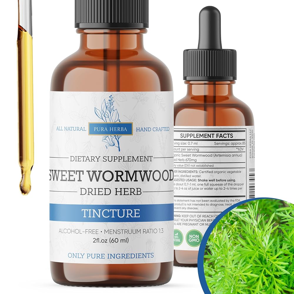 Pura Herba Wormwood and Sweet Wormwood Organic Tincture
