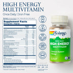 SOLARAY Capsules Multivitamin High Energy Vegetarian Bottle Yes