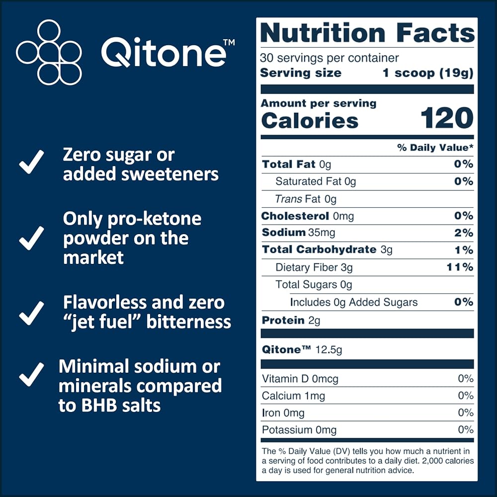 Qitone, Ketone Powder, 5X Stronger Than MCT Oil, Boosts Ketone Levels