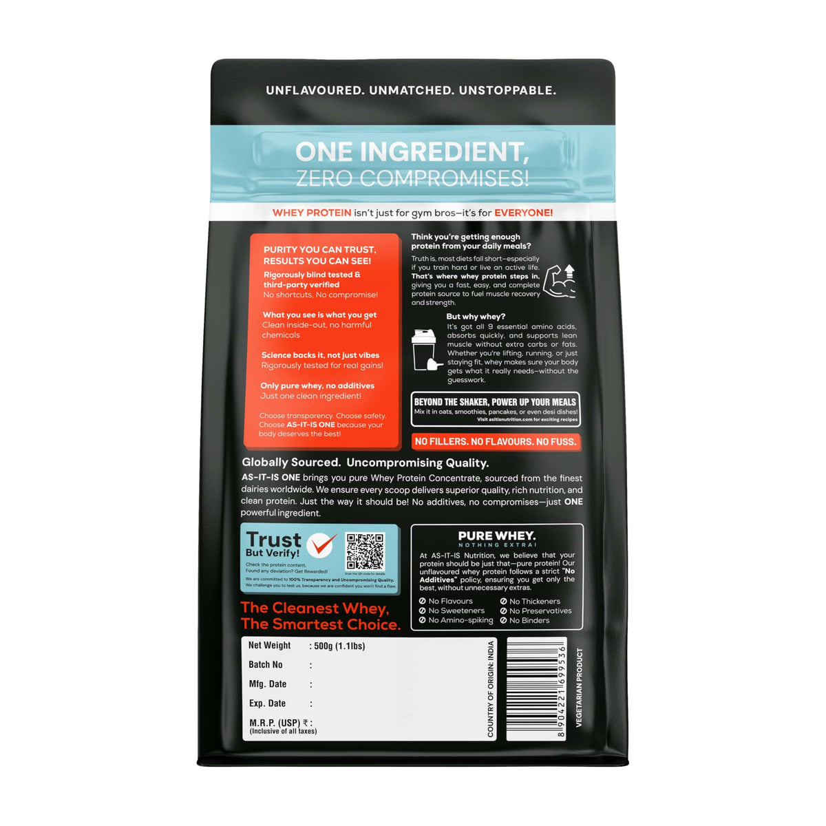 Asitis Nutrition Whey Protein Concentrate 80% Unflavoured - 500g - image 5
