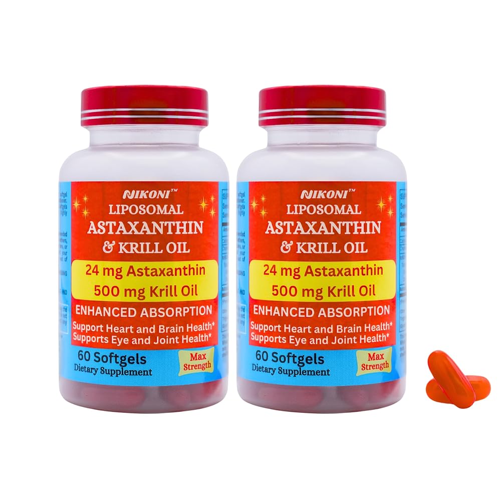 Nikoni Liposomal Astaxanthin 24mg with Kril Oil 500mg Supplement