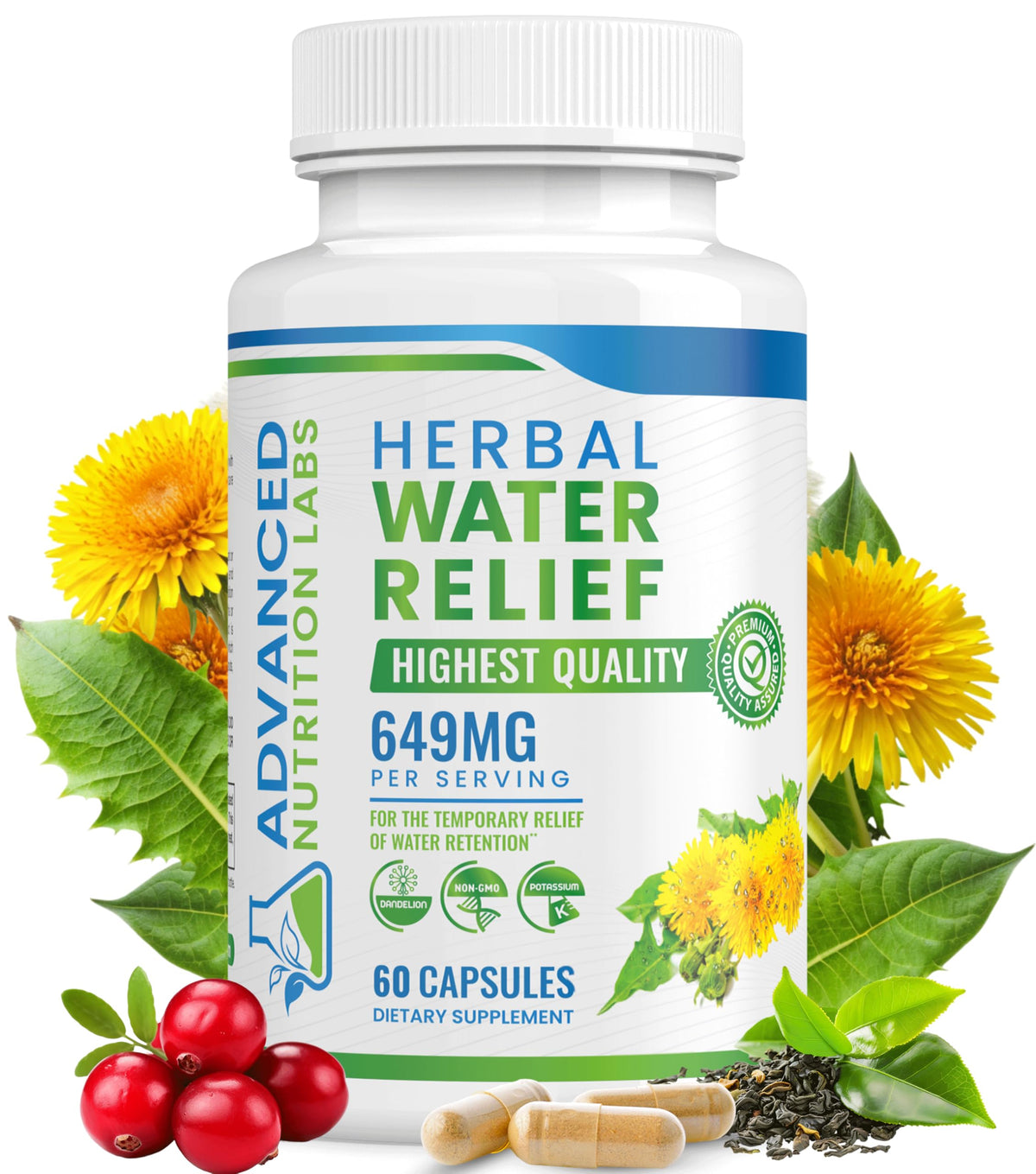 Advanced Nutrition Labs Herbal Water Relief Diuretic - 60 Capsules