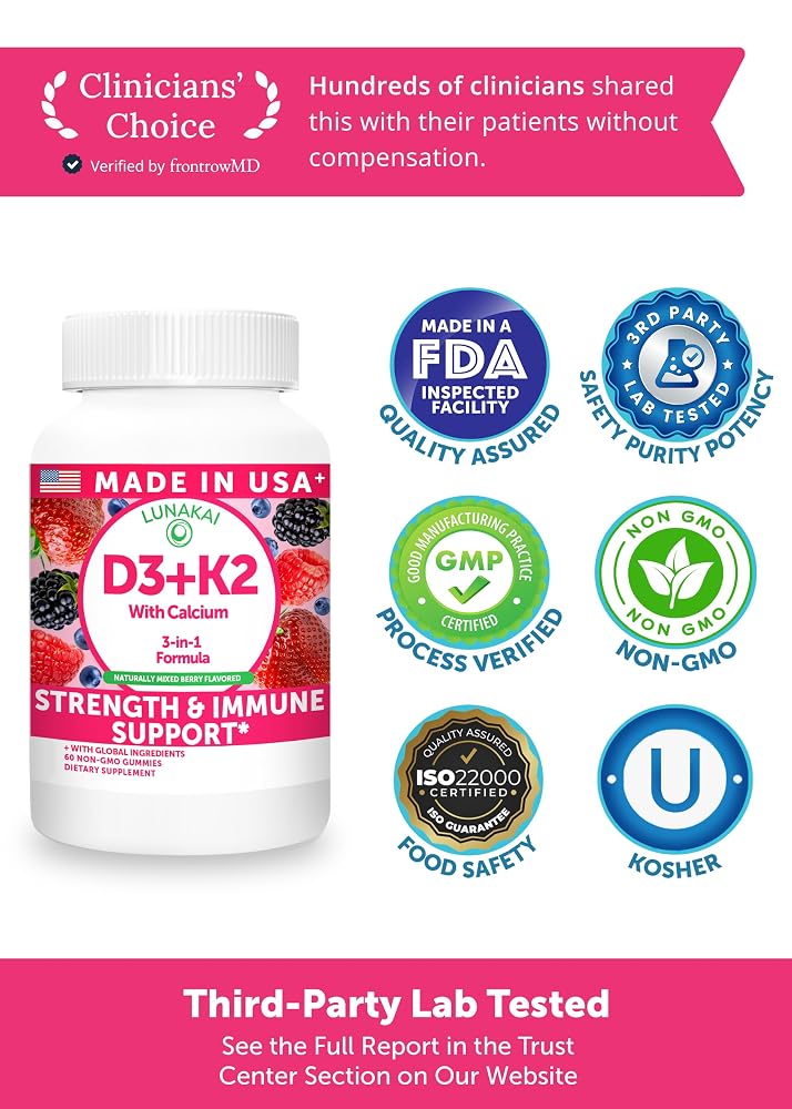Lunakai Vitamin D3 Gummies for Adults and Kids - Tastiest Proprietary