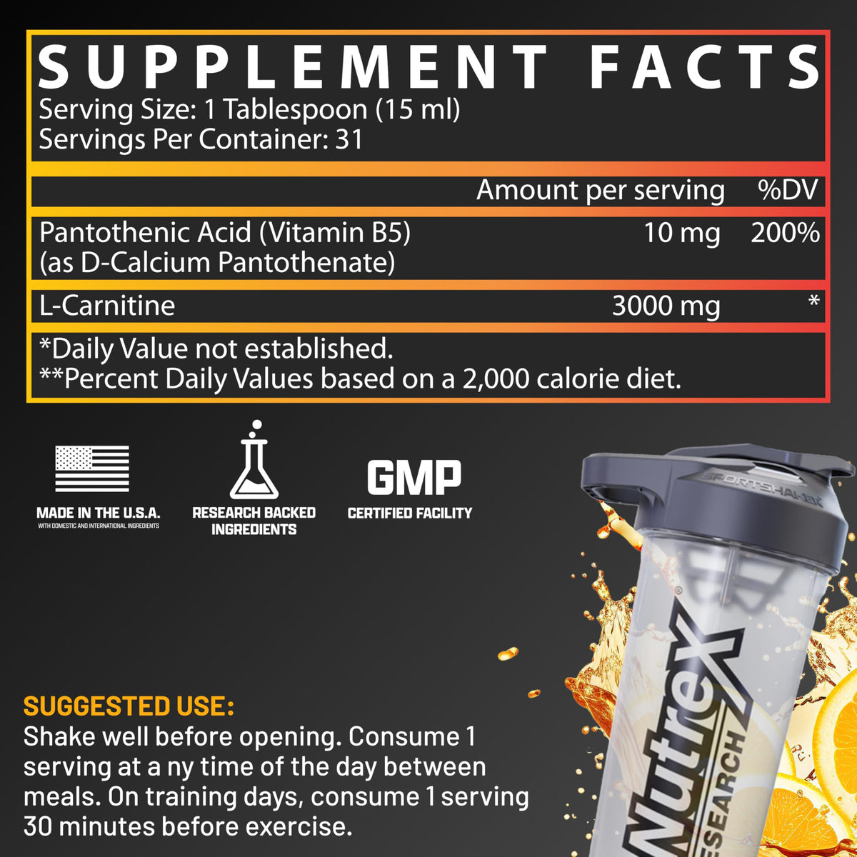 Nutrex Research L-Carnitine 3000 Liquid for Energy - 31 Servings - image 4