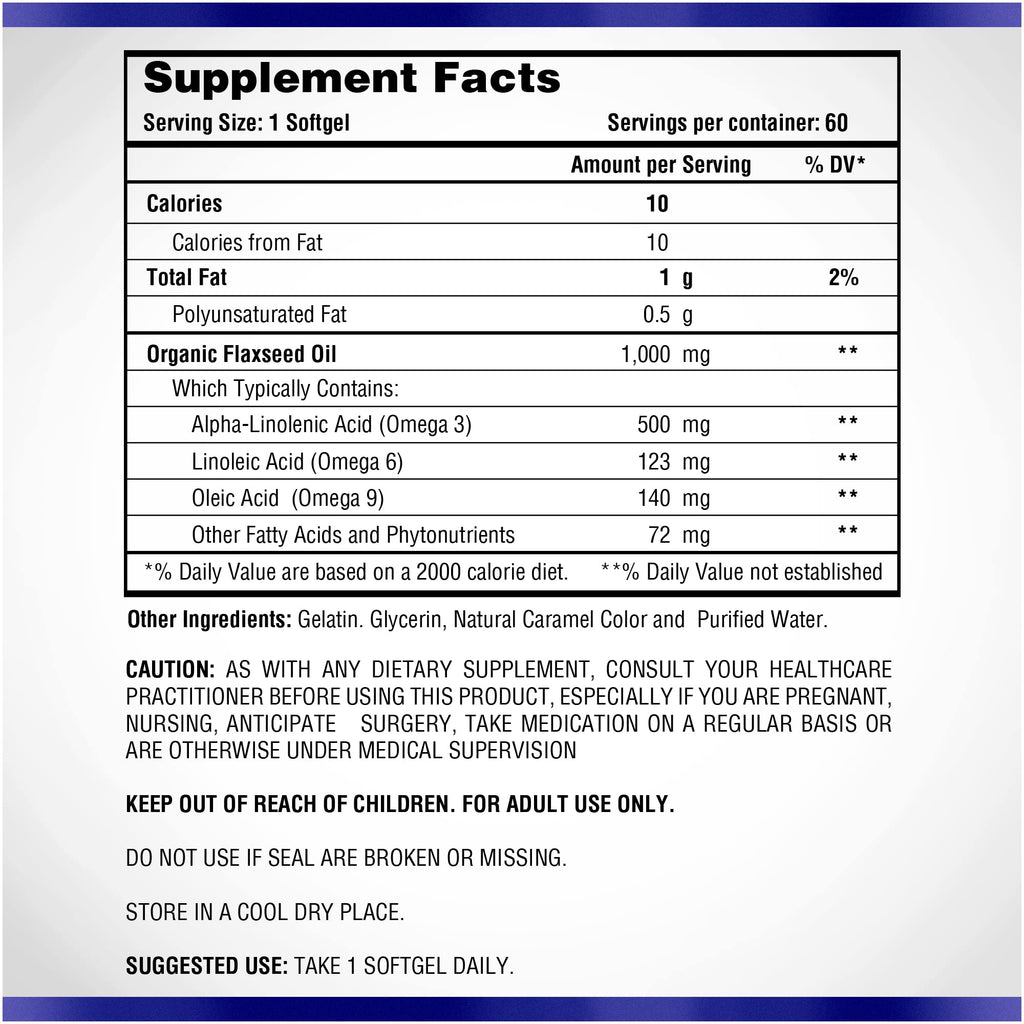 Natural Systems Omega 3 6 9 Flax Seed Oil 1000 mg - 100 Softgels - image 5