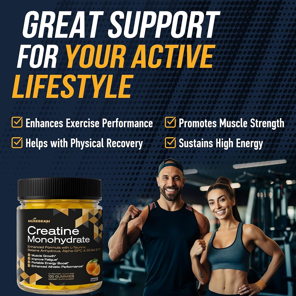 musebeam Creatine Monohydrate Gummies 5g - 120 Count - image 2