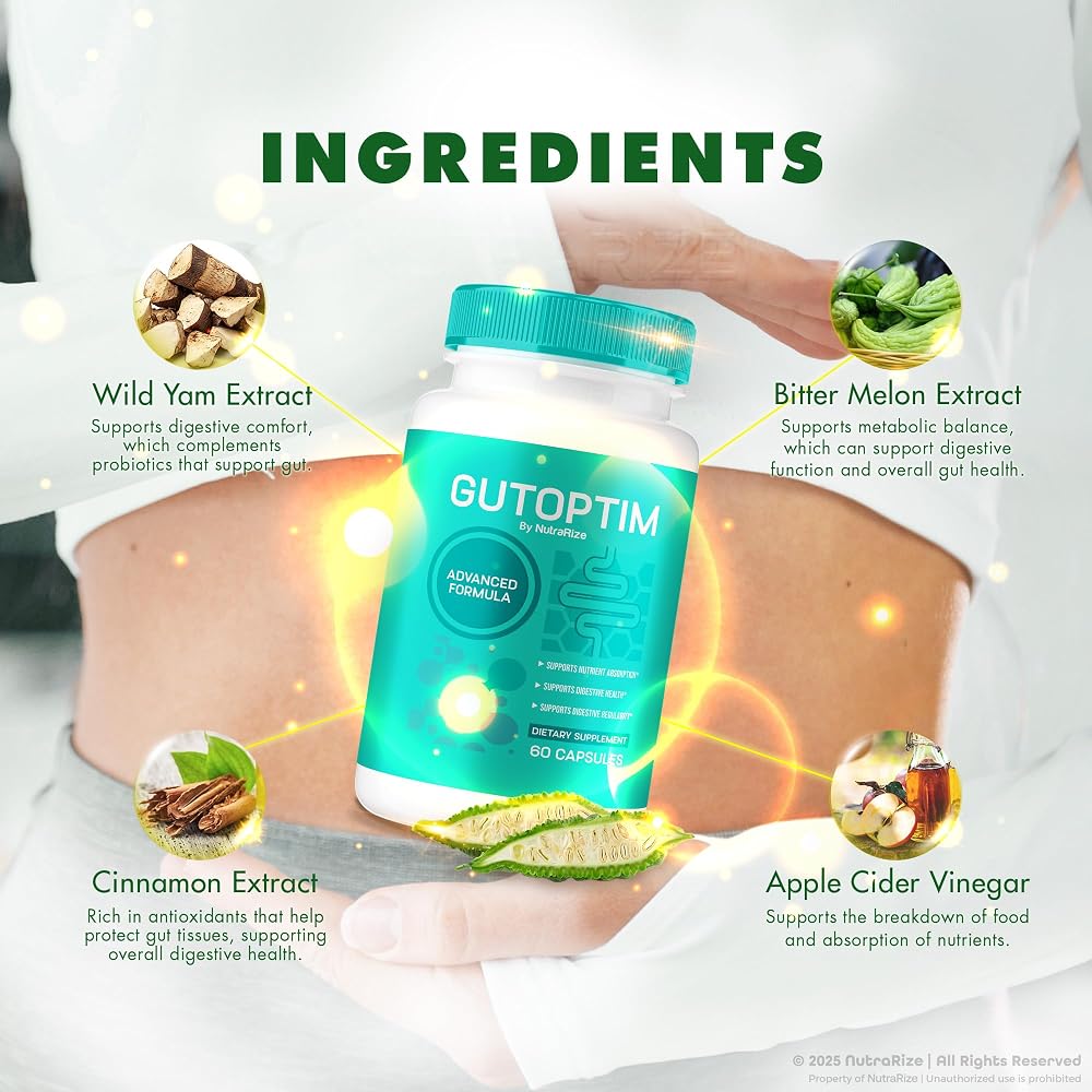 NutraRize GutOptim Digestive Health Supplement - 60 Capsules - image 5