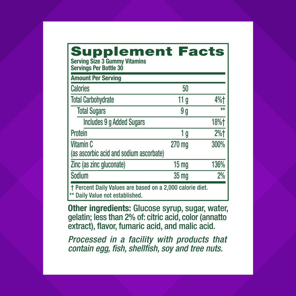 Vitafusion Zinc and Vitamin C Gummies Immune Support - 90 Gummies - image 4