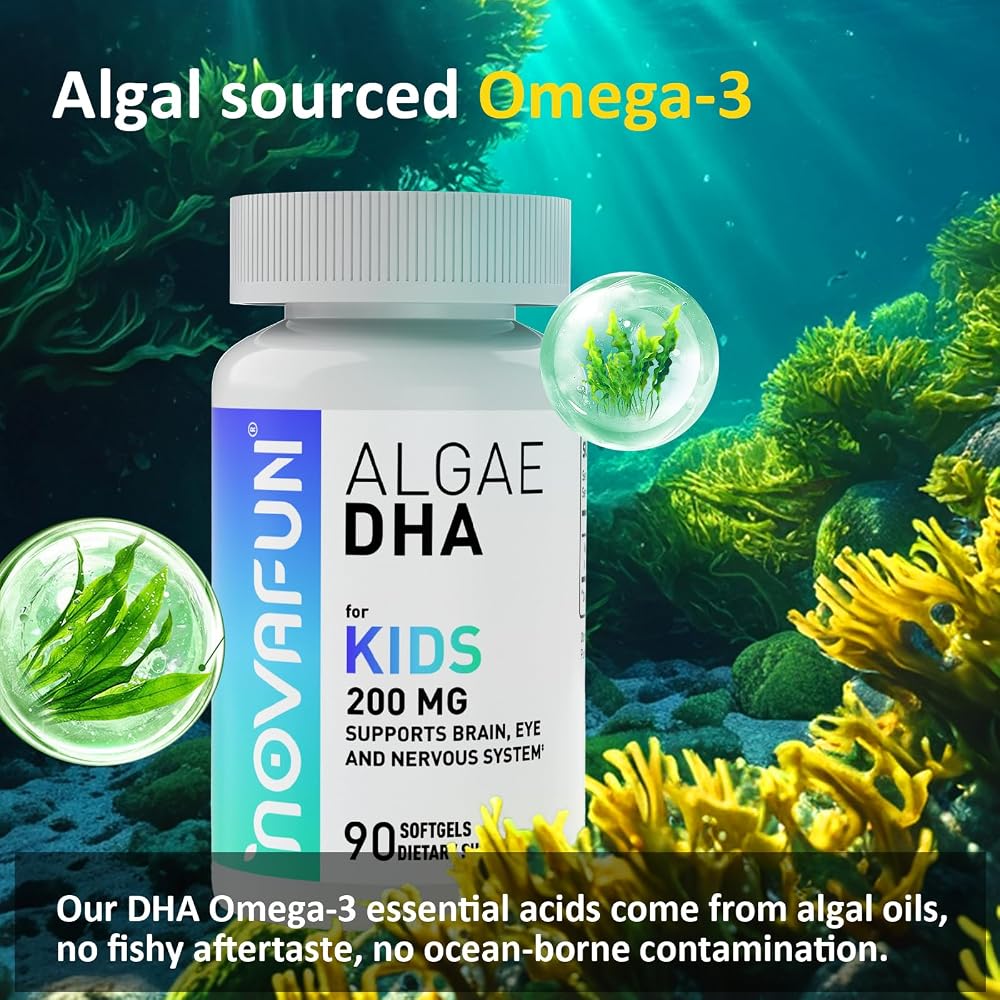 Novafun Kids Omega-3 DHA Supplement Algal Sourced - 90 Softgels - image 4