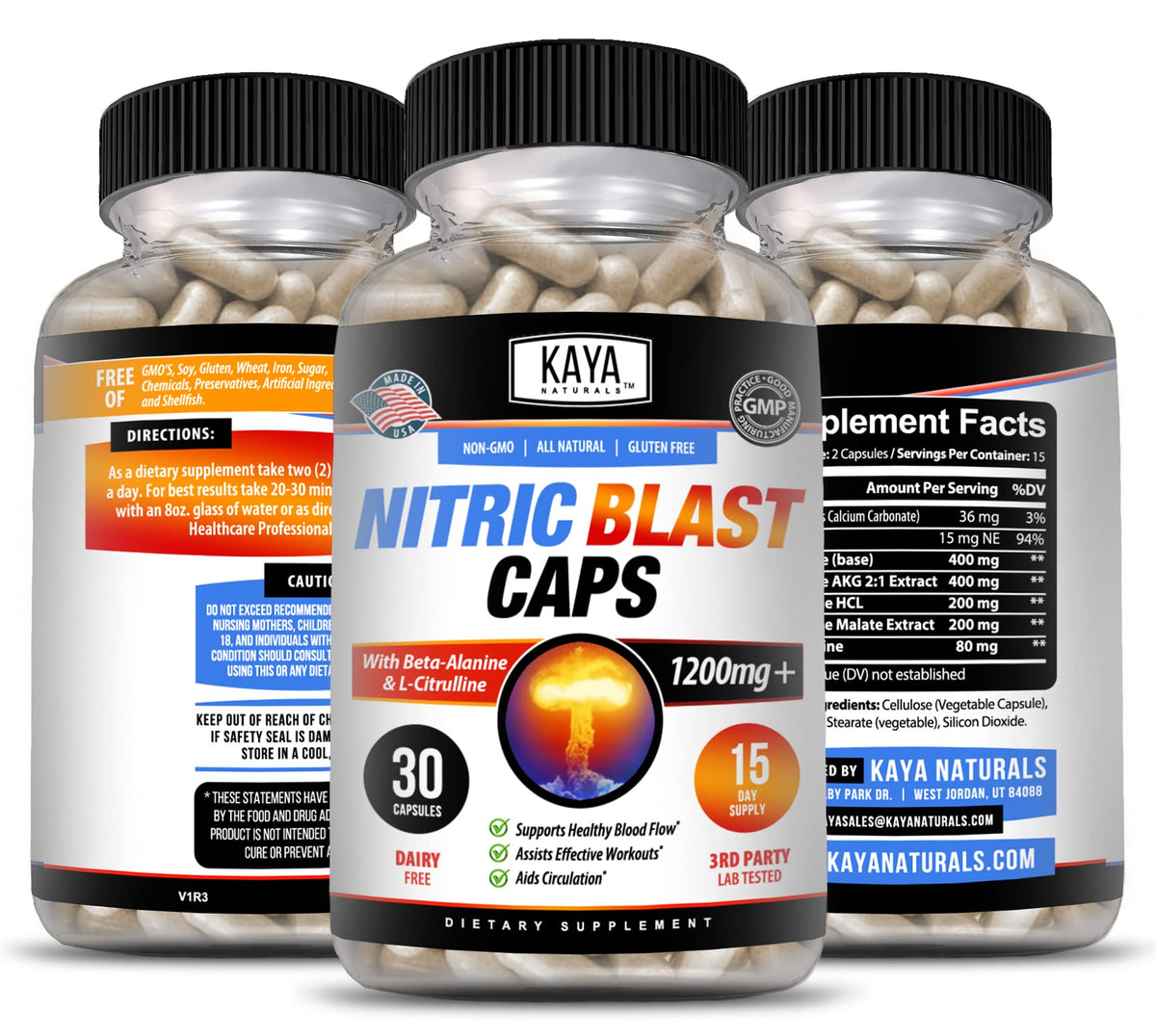 Kaya Naturals - Nitric Blast Potent All-Natural Herbal Supplement