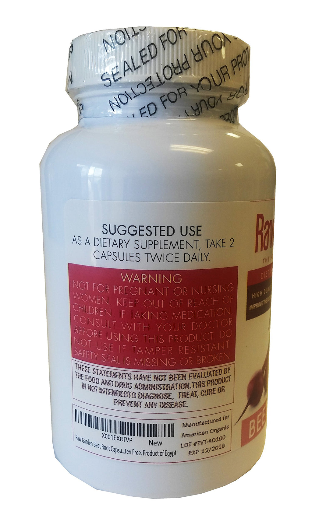 Raw Garden Beet Root Vegetarian Capsules - 200 Count - image 3