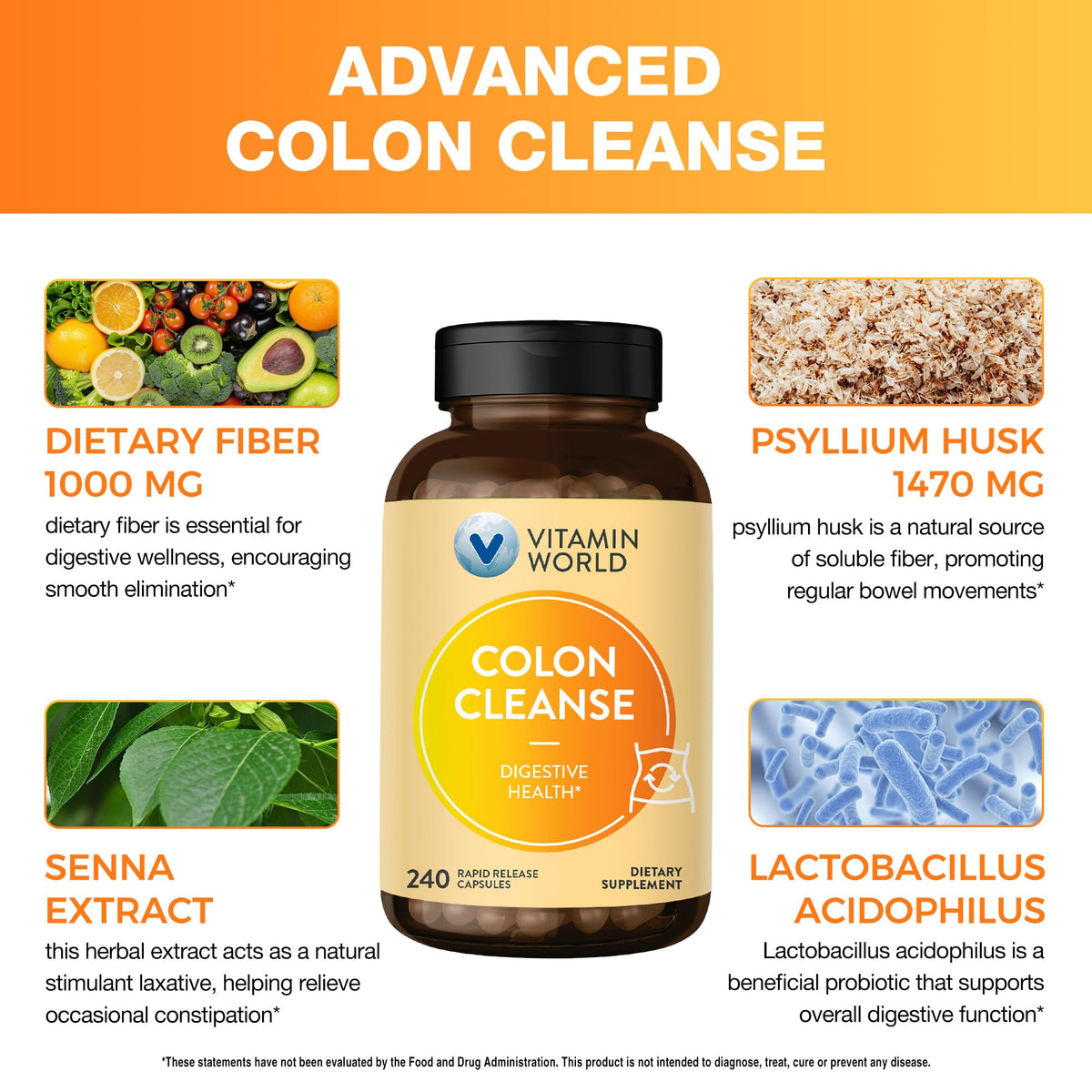 Vitamin World Colon Cleanse & Detox, 240 Capsules - image 3
