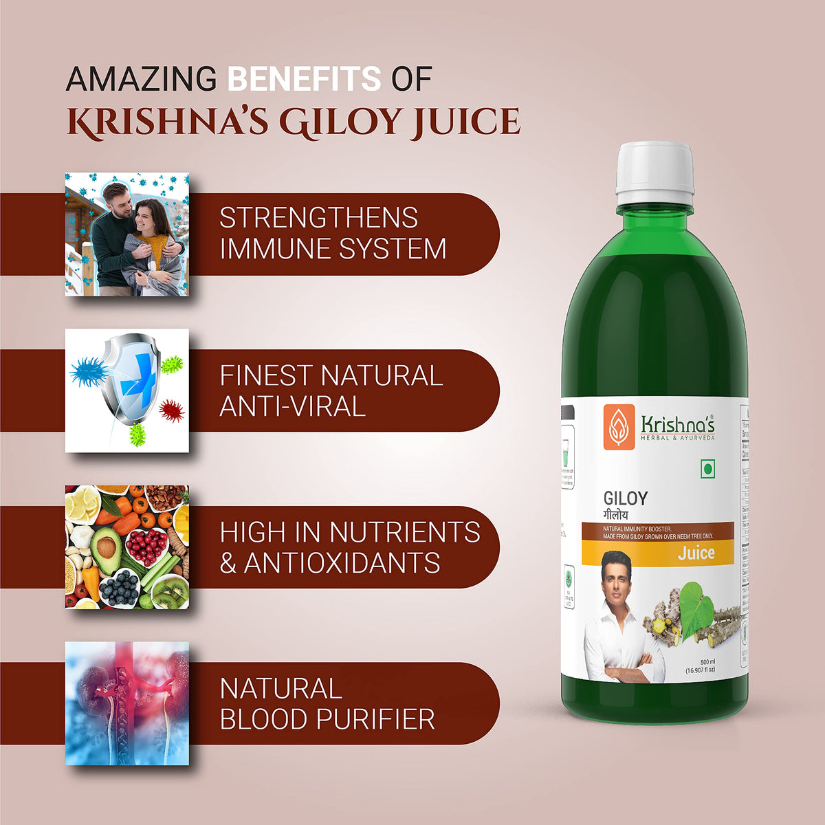 Krishna's Herbal & Ayurveda Geloy Juice - 500 ml (Pack of 2) - image 5