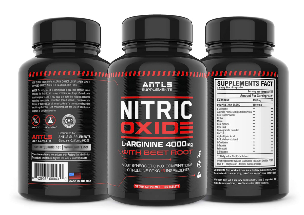 ANTLS Supplements Nitric Oxide Booster 4000mg L-Arginine - 180 Capsules - image 3