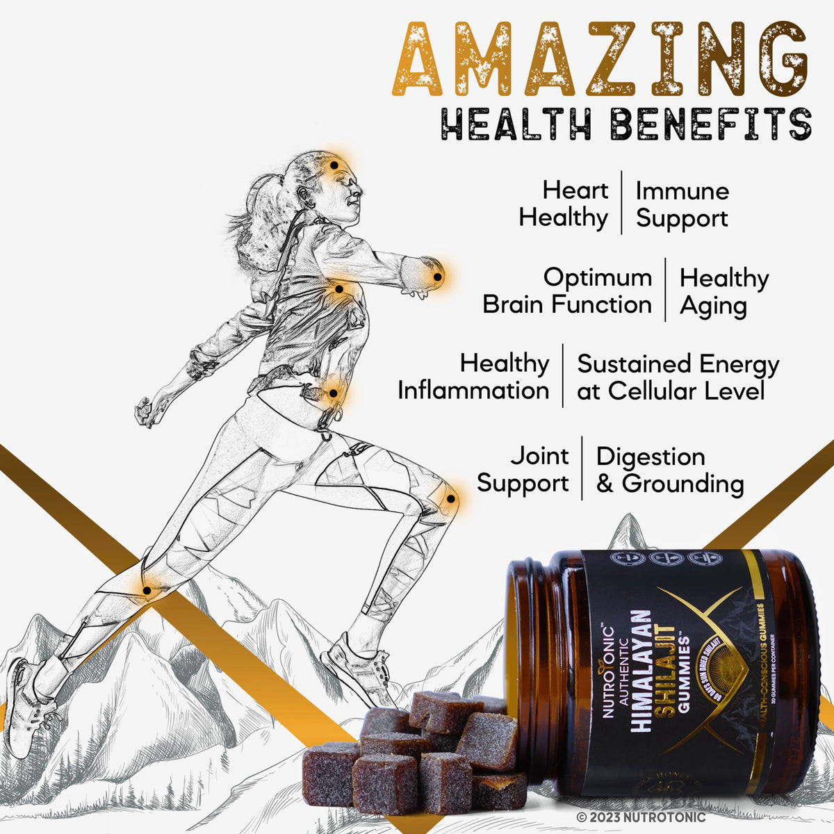 NutroTonic Organic Shilajit Gummies Heart & Brain Support - 30 Gummies - image 3
