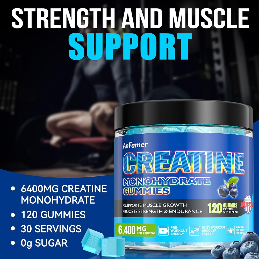 AnFamer Creatine Monohydrate Gummies for Strength - 120 Count - image 2
