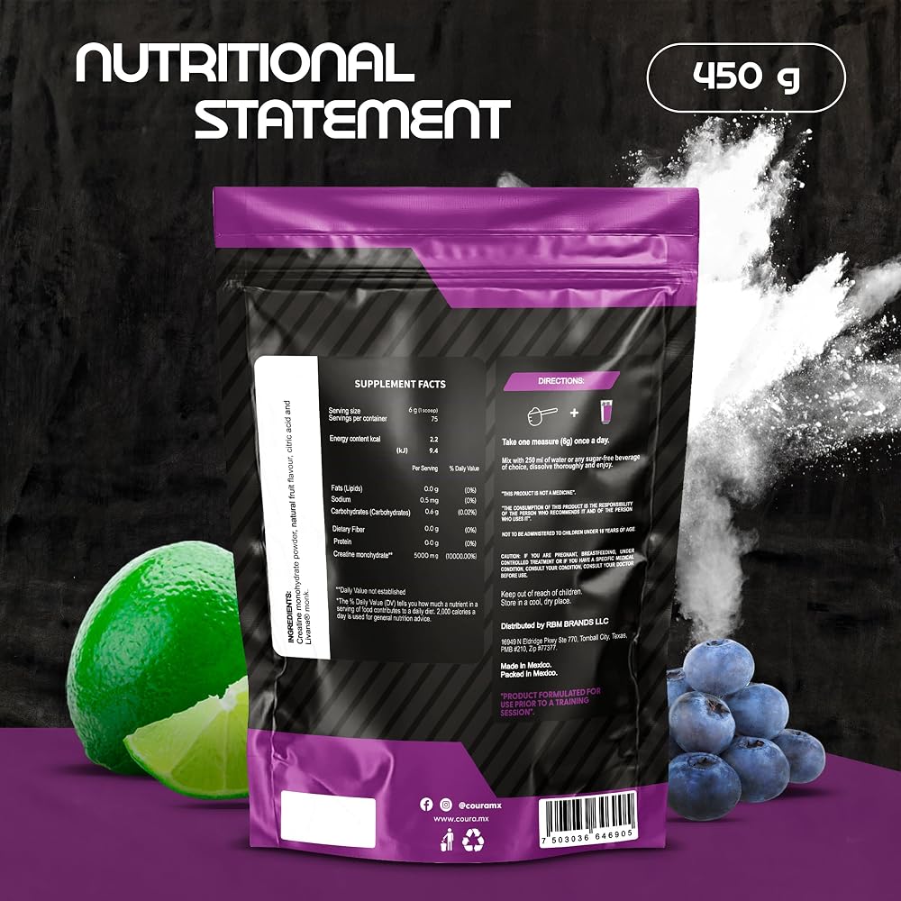 COURA Lemon-Berries Creatine Monohydrate Powder - 450g - image 4