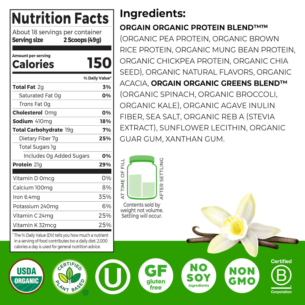 Orgain Organic Vegan Protein Powder + Greens