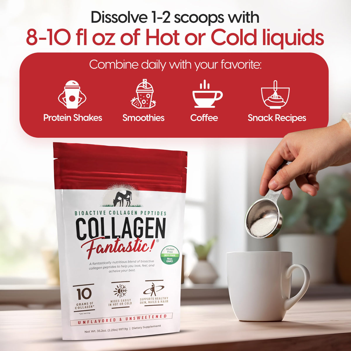 Fantastic Nutrition Collagen Peptides Powder Unflavored - 90 Servings - image 5