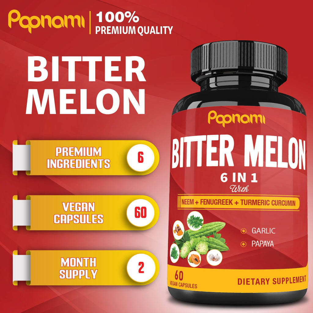 Papnami Bitter Melon Extract Capsules - 60 Count - image 2