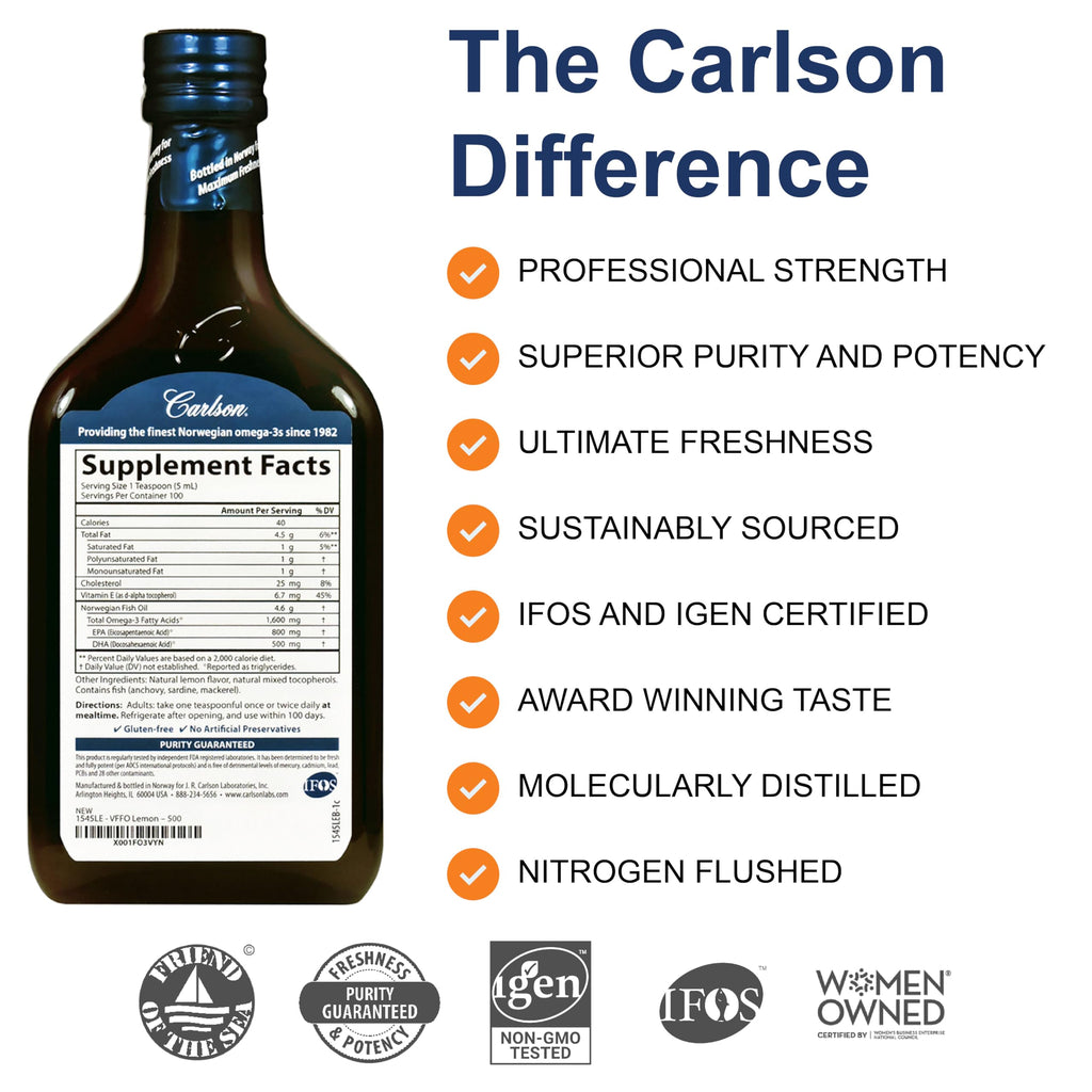 Carlson The Very Finest Fish Oil Liquid - 500 mL - image 2