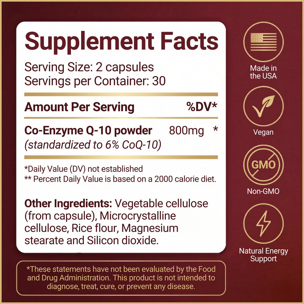 Sundhed Natural CoQ10 800mg Coenzyme Q10 - 60 Vegan Capsules - image 9