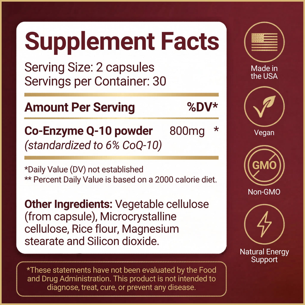 Sundhed Natural CoQ10 800mg Coenzyme Q10 - 60 Vegan Capsules - image 9