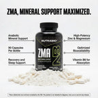 NutraBio ZMA Zinc Magnesium Vitamin B6 for Sleep & Recovery - 90 Capsules - image 6