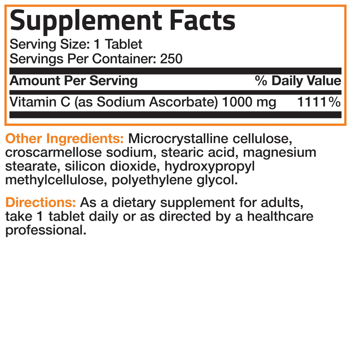 Bronson Non-Acidic Vitamin C 1000 mg Sodium Ascorbate - 250 Tablets - image 9