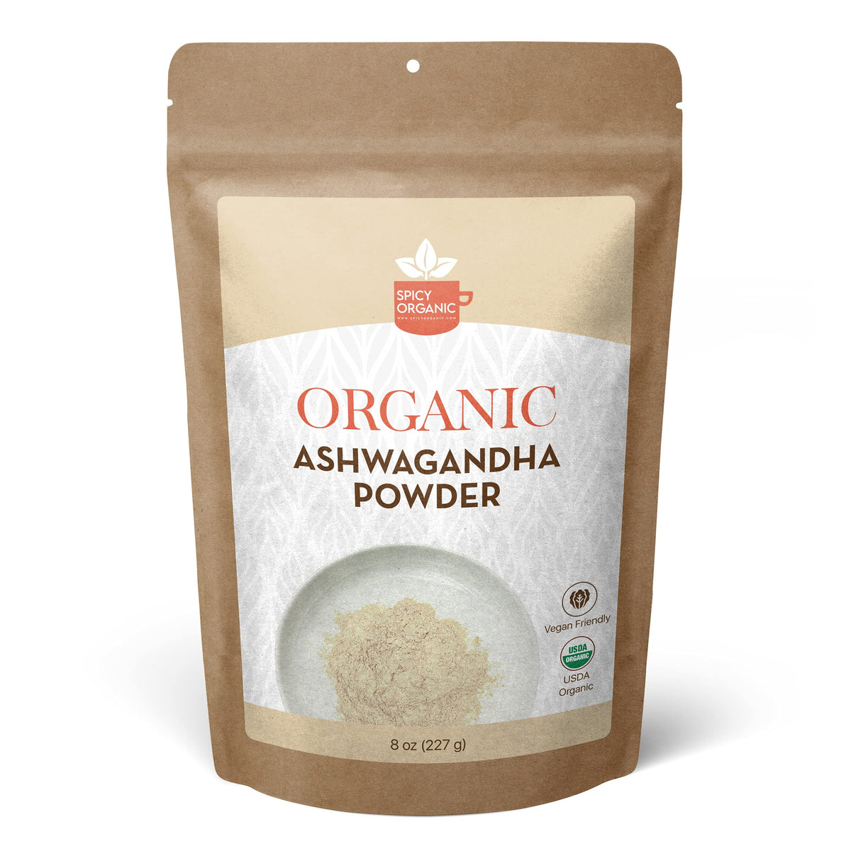 SPICY ORGANIC Ashwagandha Root Powder - 8 oz