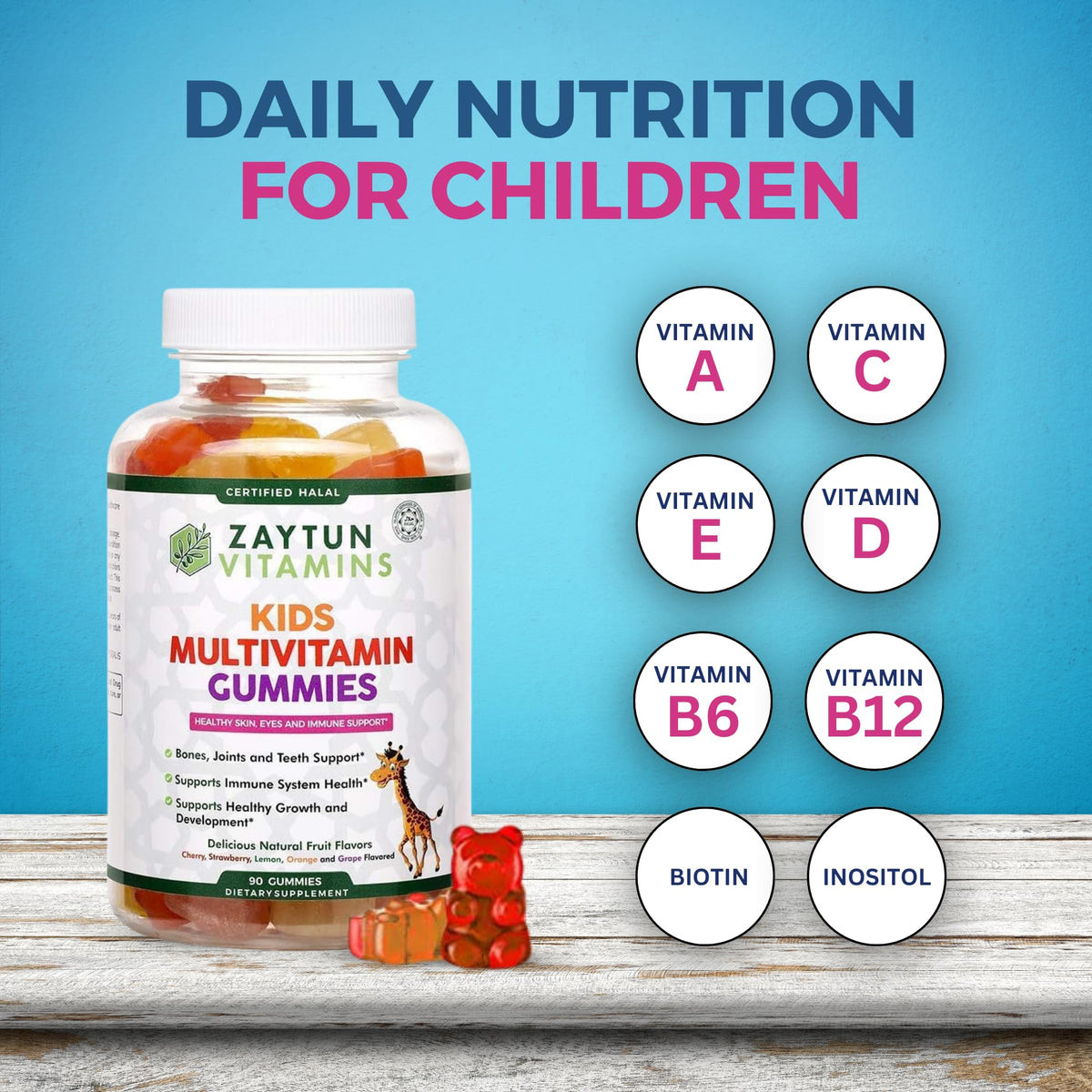 Zaytun Halal Vitamins for Kids Multivitamin Gummies - 90 Gummies - image 6
