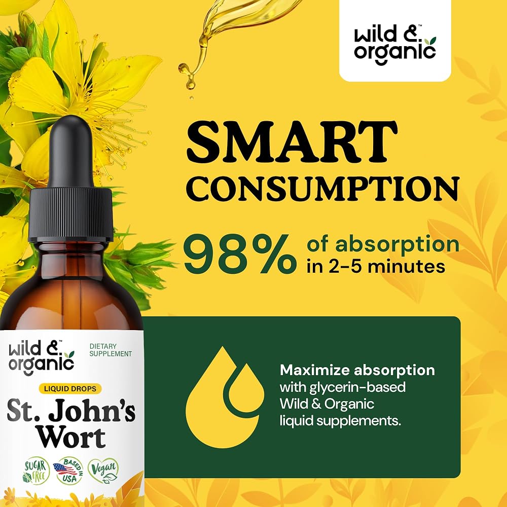 Wild & Organic St Johns Wort Tincture - Organic St. Johns Wort Herb