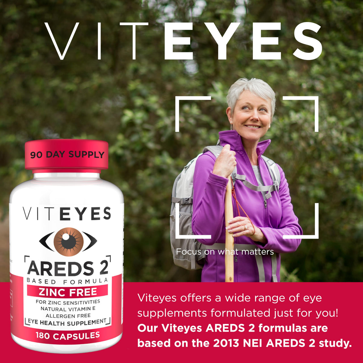 Viteyes AREDS 2 Zinc Free Macular Support - 180 Capsules - image 2