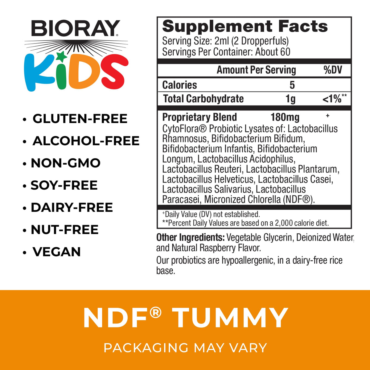 BIORAY Kids NDF Tummy Probiotic Liquid - 4 fl oz - image 2
